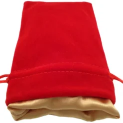 Dice Bag Red Velvet Dice Bag With Gold Satin Lining 4x6