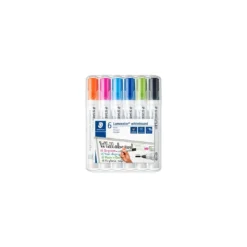 Etui Whiteboard Markers (6) (oranje, Roze, Lichtblauw, Blauw, Groen, Zwart)