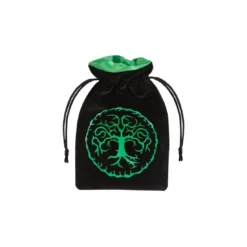 Forest Black & Green Velour Dice Bag