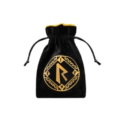 Runic Black & Golden Velour Dice Bag